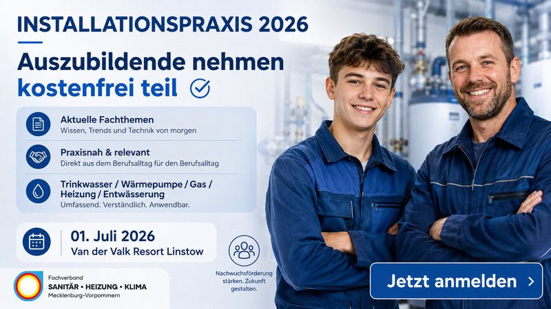 Titelbild zum News-Artikel 8. Installationspraxis am 1. Juli 2026: Auszubildende nehmen kostenfrei teil