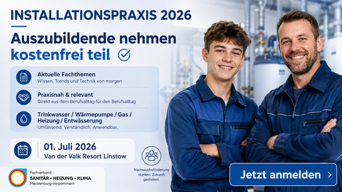Titelbild zum News-Artikel: 8. Installationspraxis am 1. Juli 2026: Auszubildende nehmen kostenfrei teil