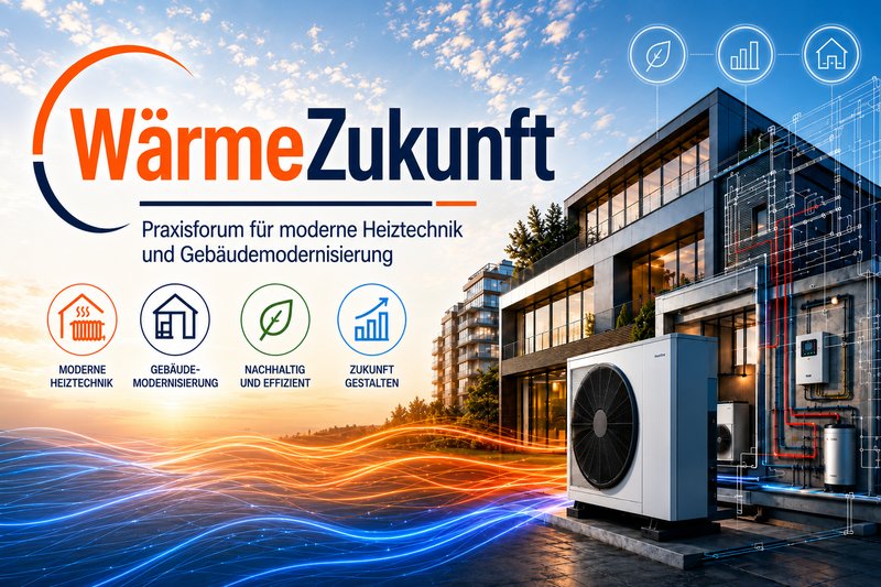 Titelbild zur Veranstaltung „WärmeZukunft 2026 – Praxisforum für moderne Heiztechnik und Gebäudemodernisierung“